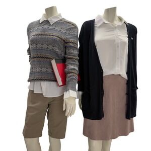 Abercrombie & Fitch + AE Sweater + Dickies + Skirt Medium Light Academia Preppy